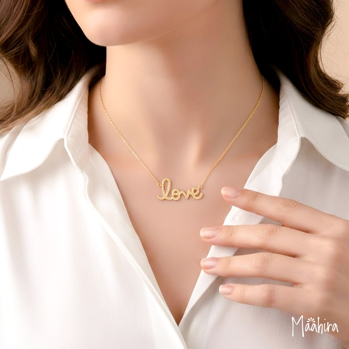 Textured Love Necklace
