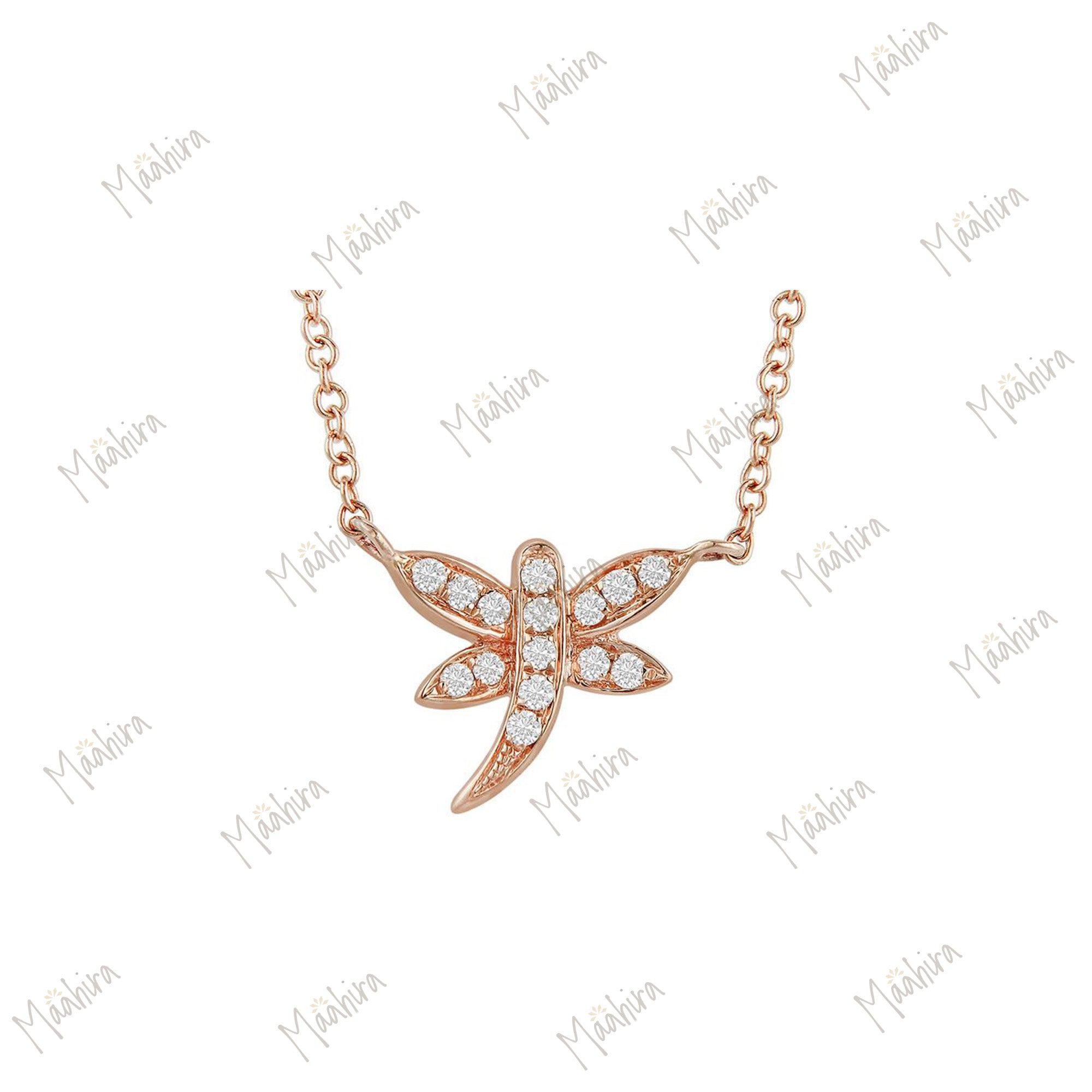 Diamond Dragonfly Necklace