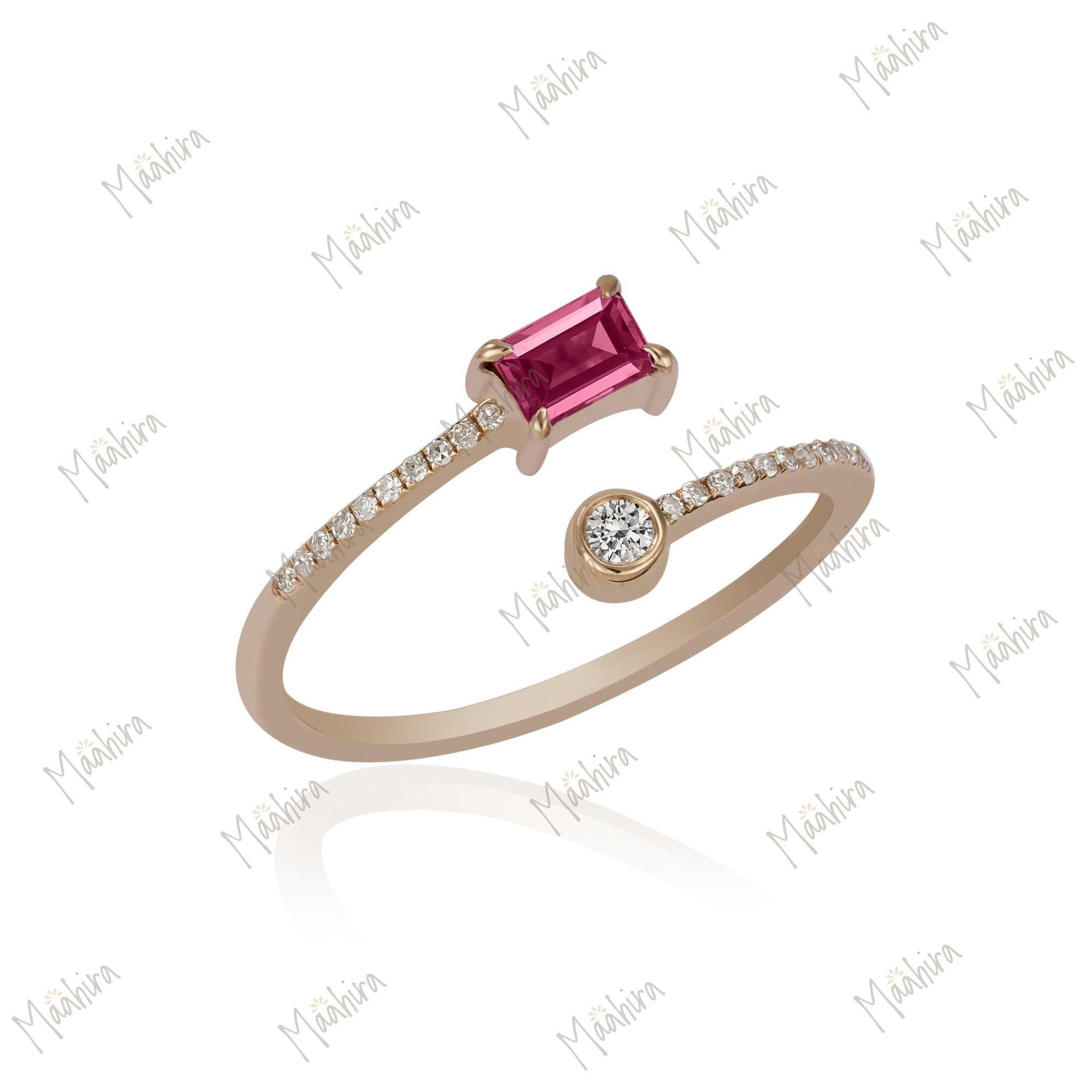 Pink  Sapphire & Diamond Ring
