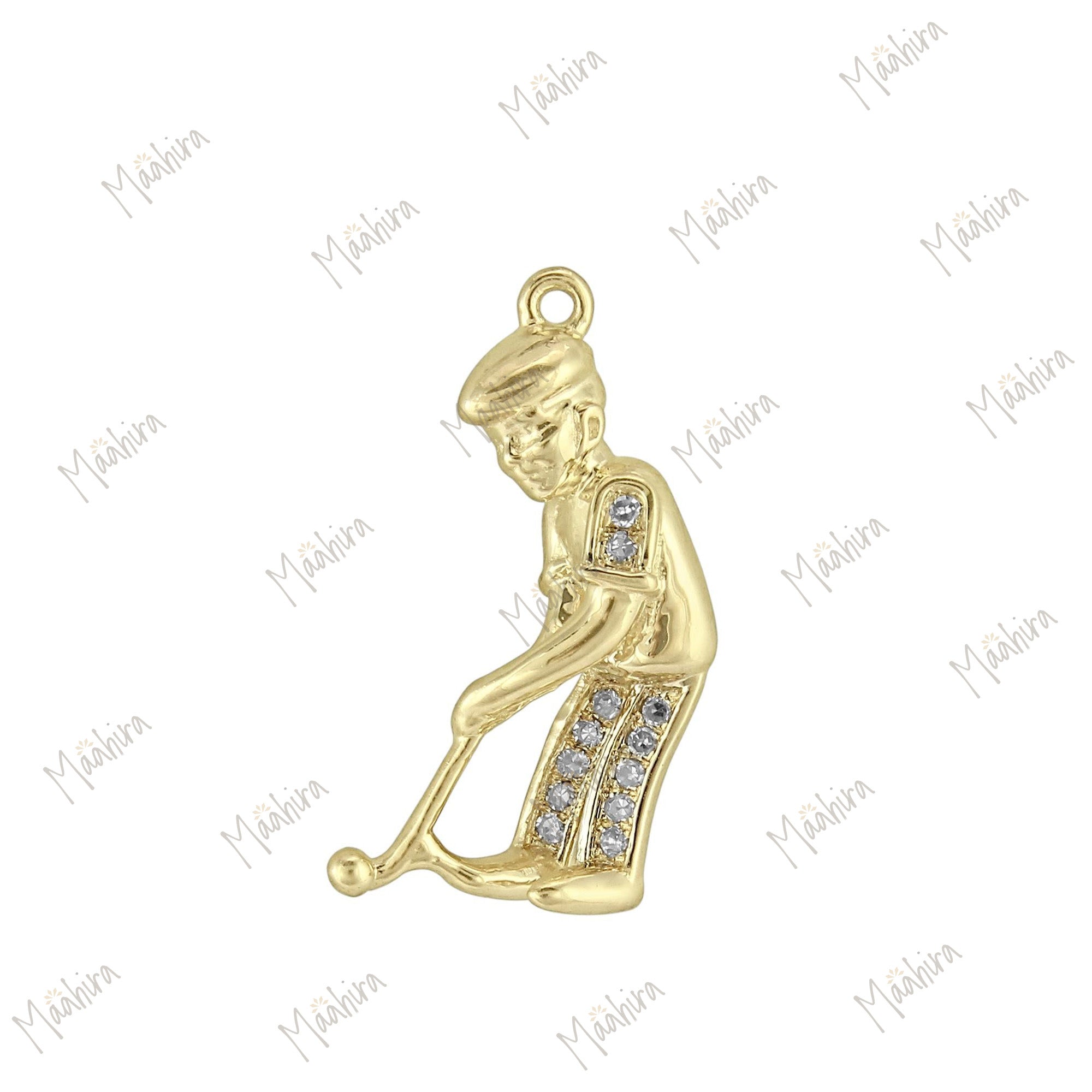 Man Playing Golf Charm