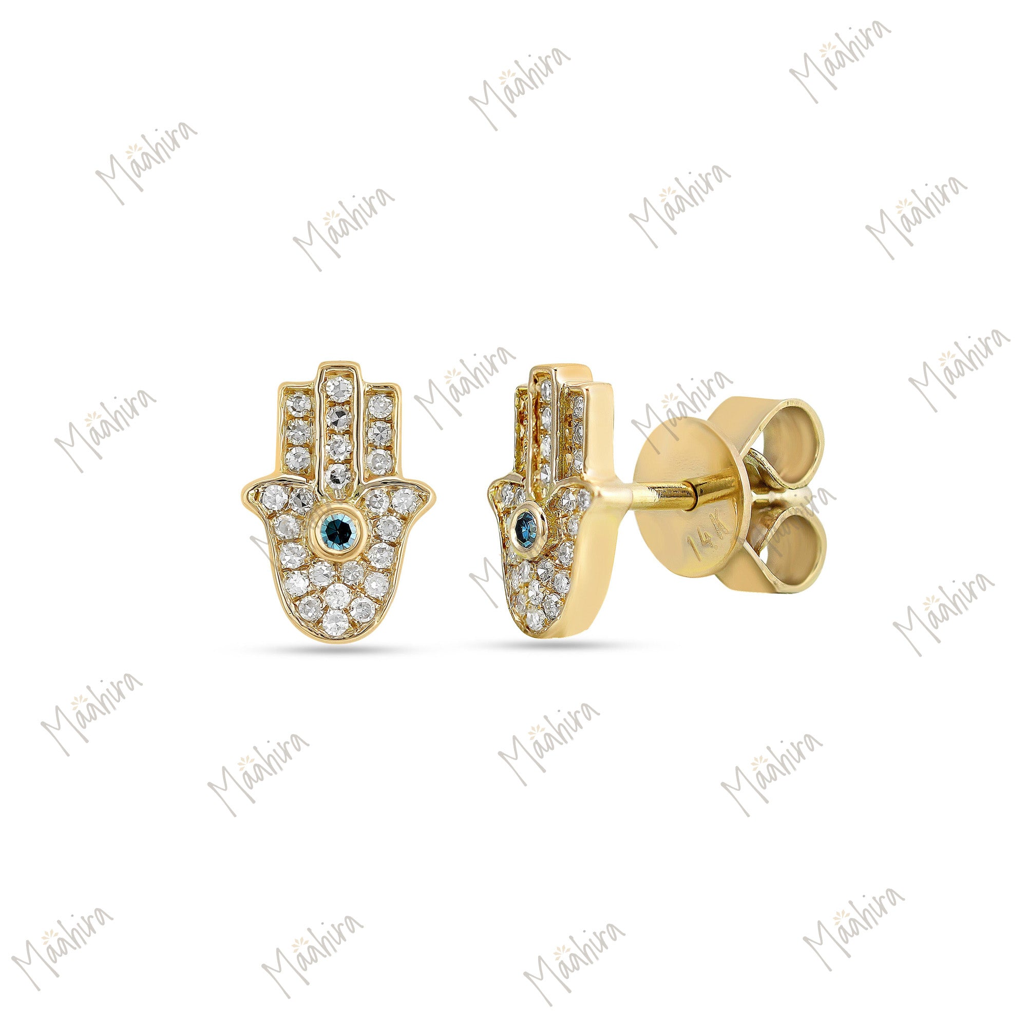 Simple Hamsa Diamond Stud