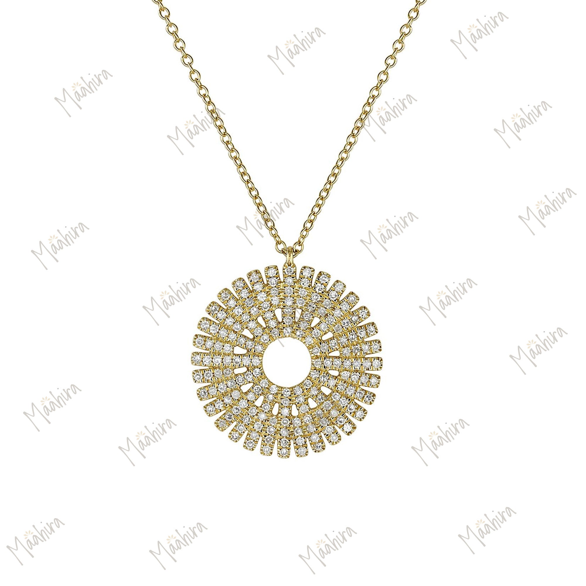 Concentric Diamond Petal Necklace
