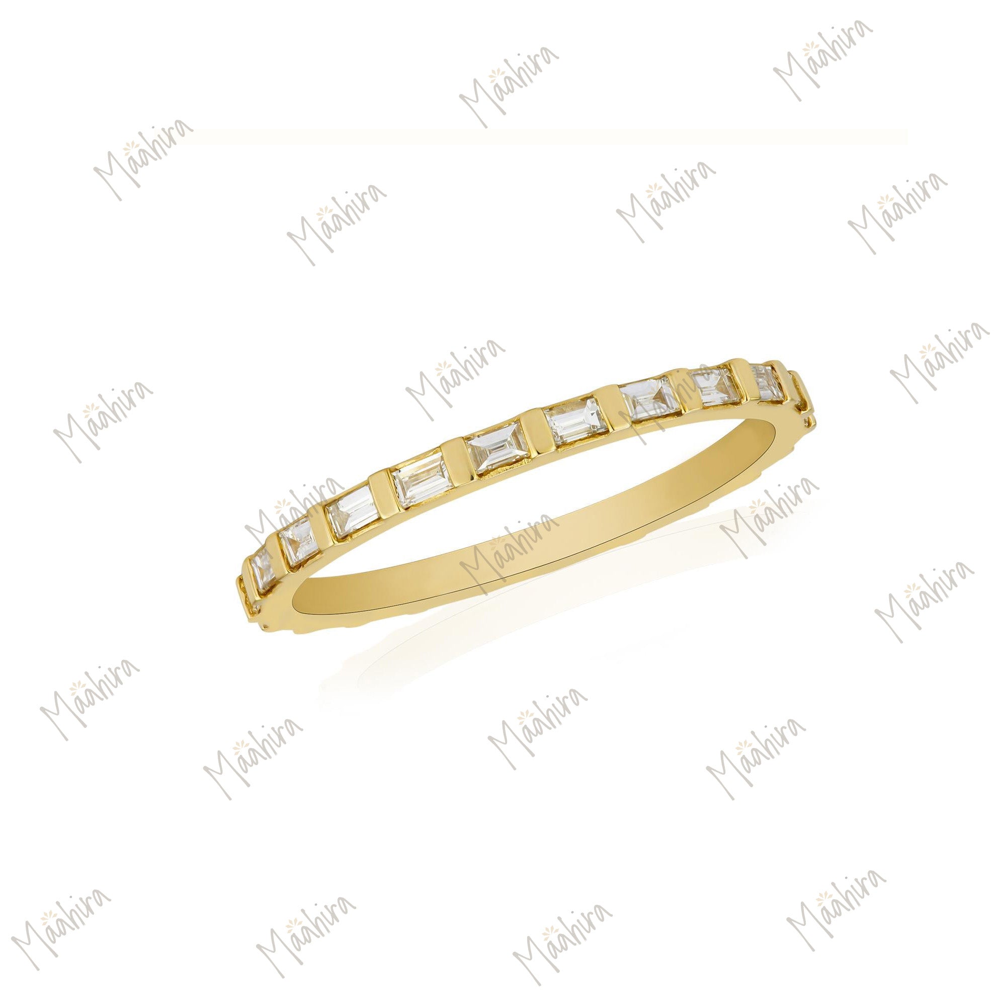 Diamond Baguette band beautifully crafted in 14K Yellow Gold
