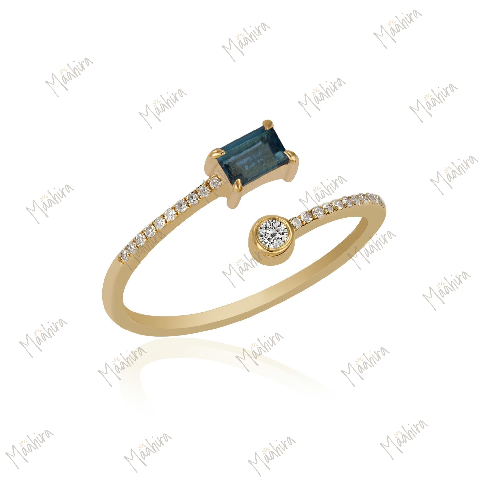 Green Kyanite & Diamond Ring