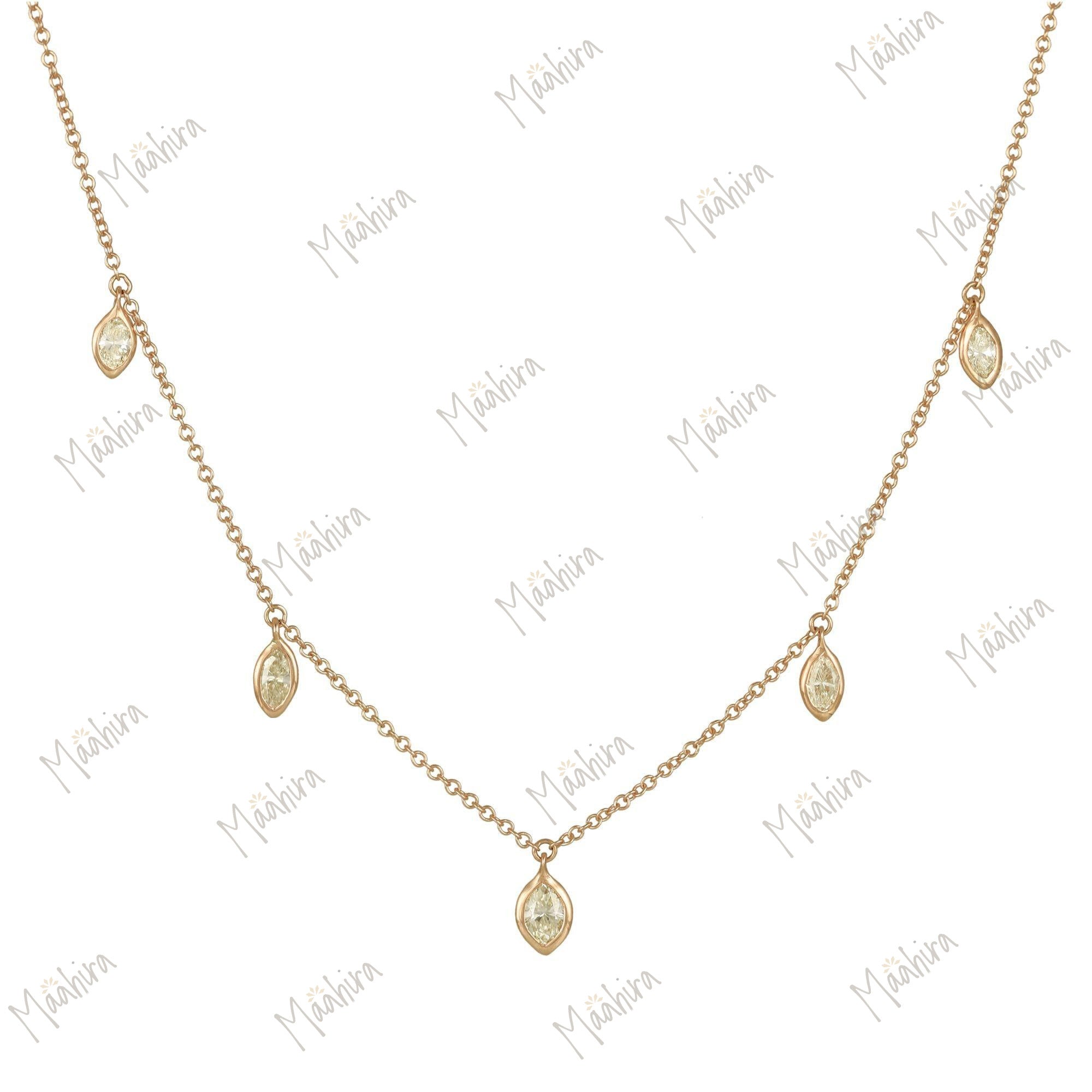 Marquise Diamond Dangling Necklace