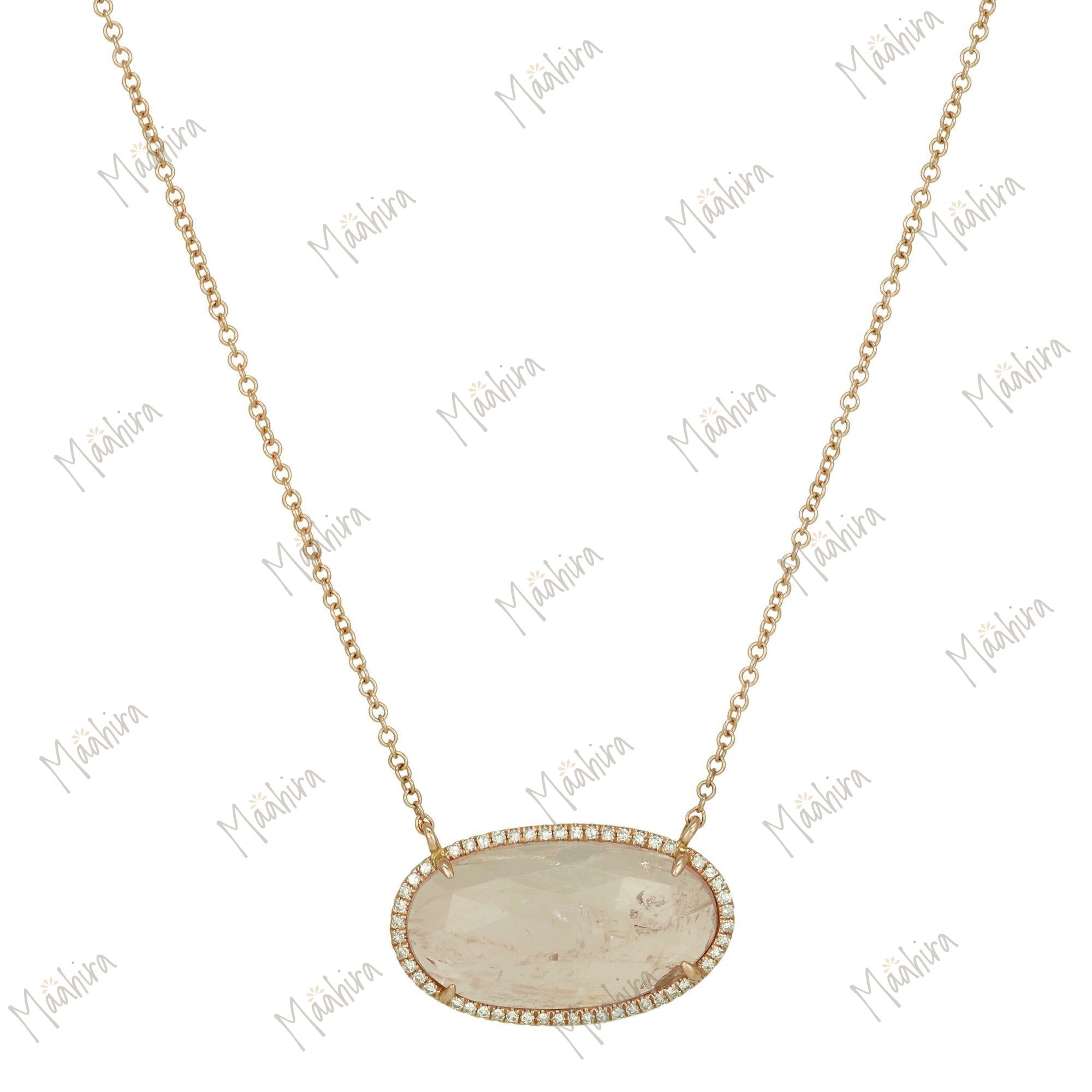 Diamond Morganite Necklace