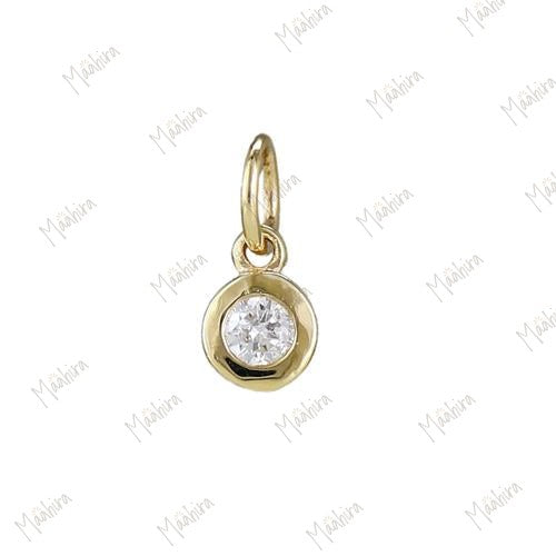 Diamond Bezel Charm in 14k yellow gold 