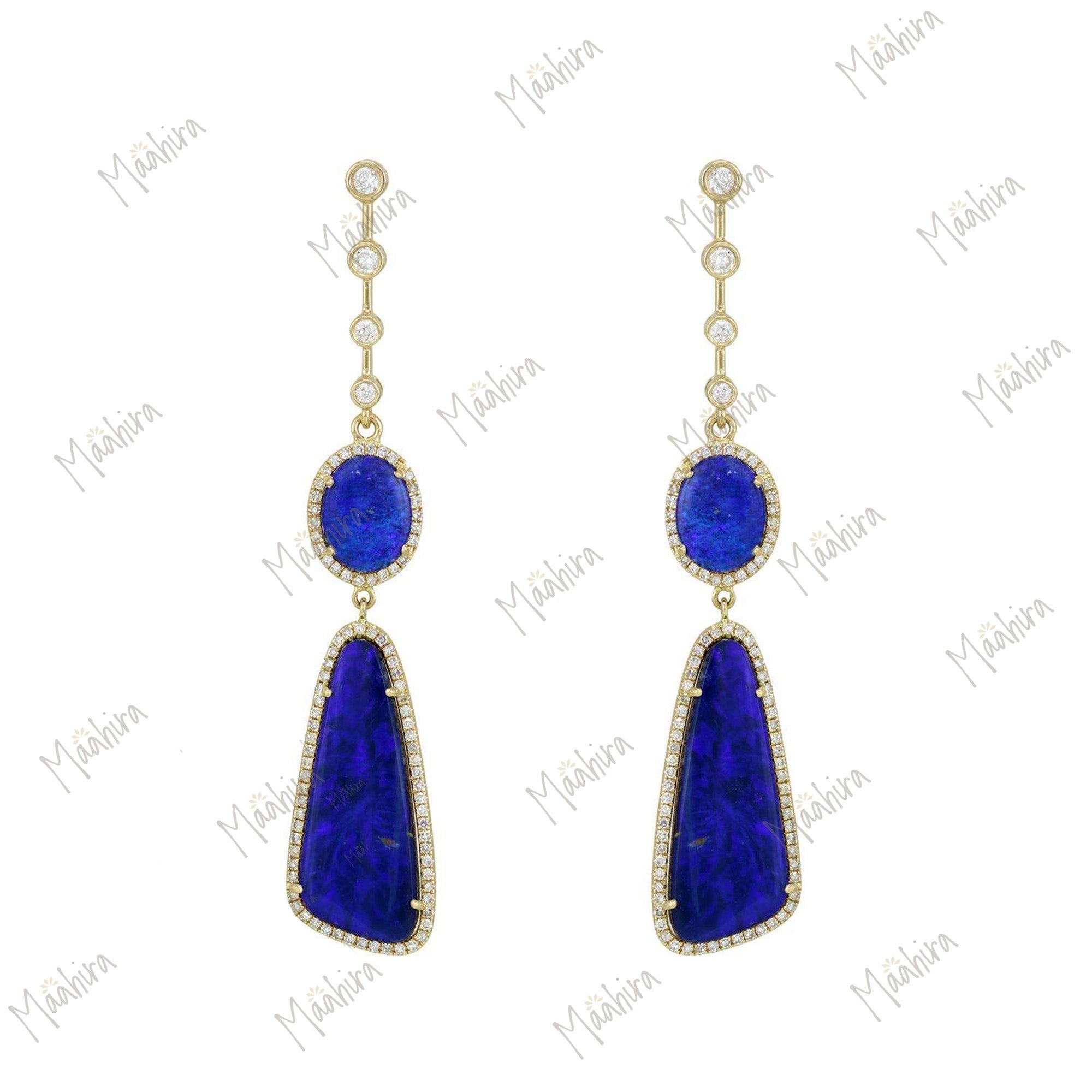 Trendy Modern Diamond Opal Earring For A Stellar And Shimmering Appearance