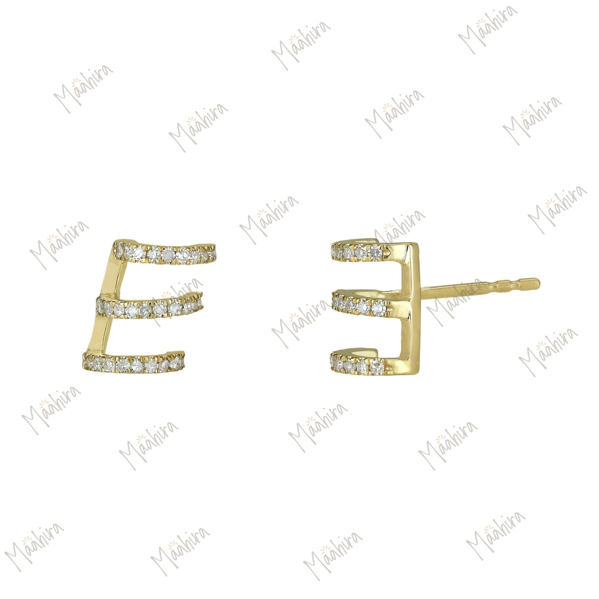E-Shaped Ear Studs