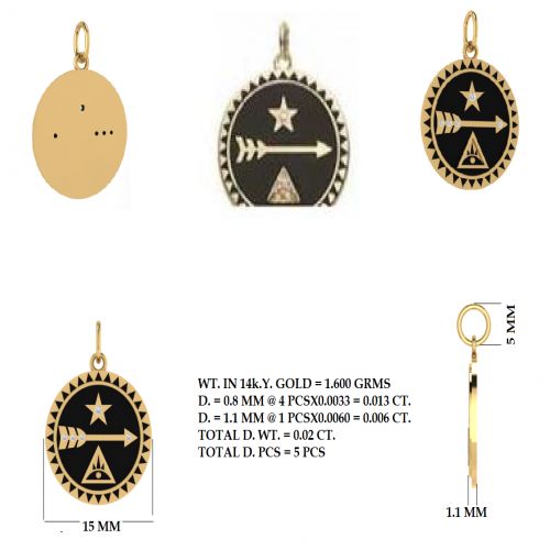 Diamond White Enamel Pendant Necklace