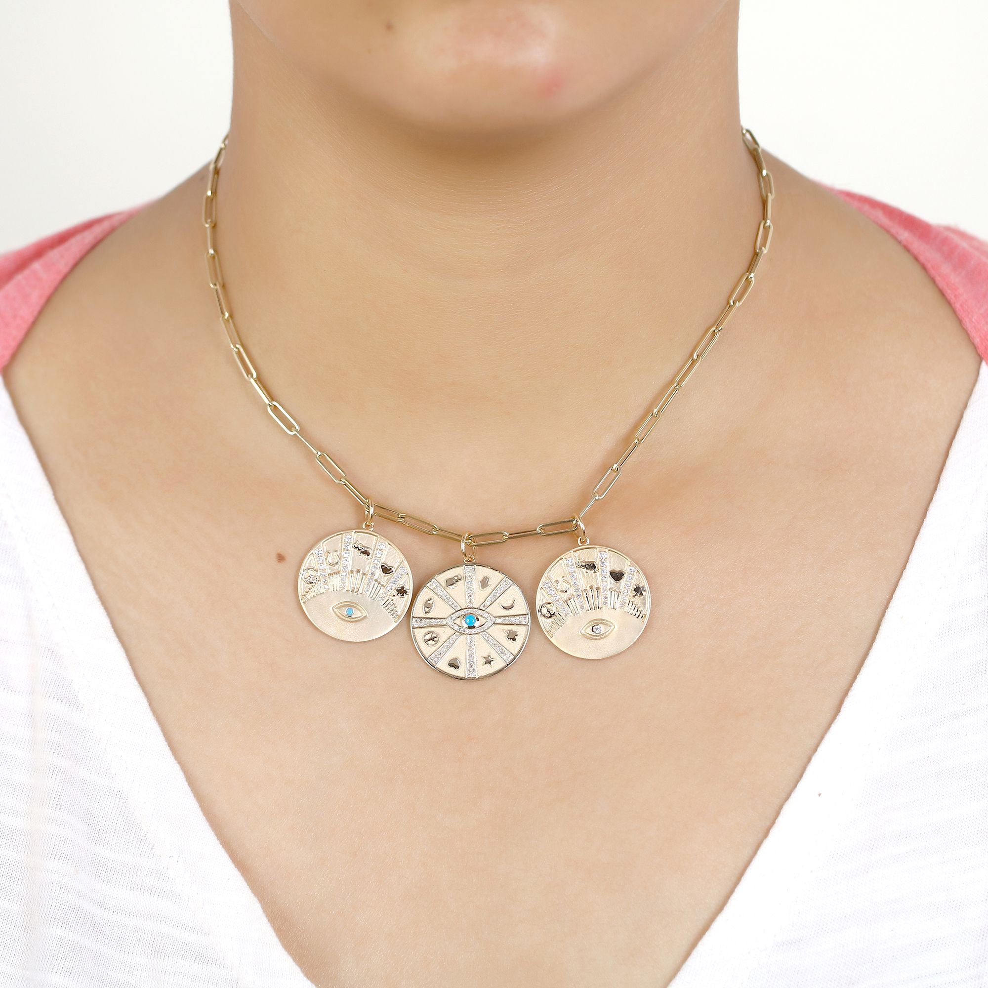8 Charm Disc Pendant