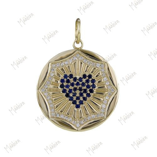 Blue Sapphire Heart Pendant