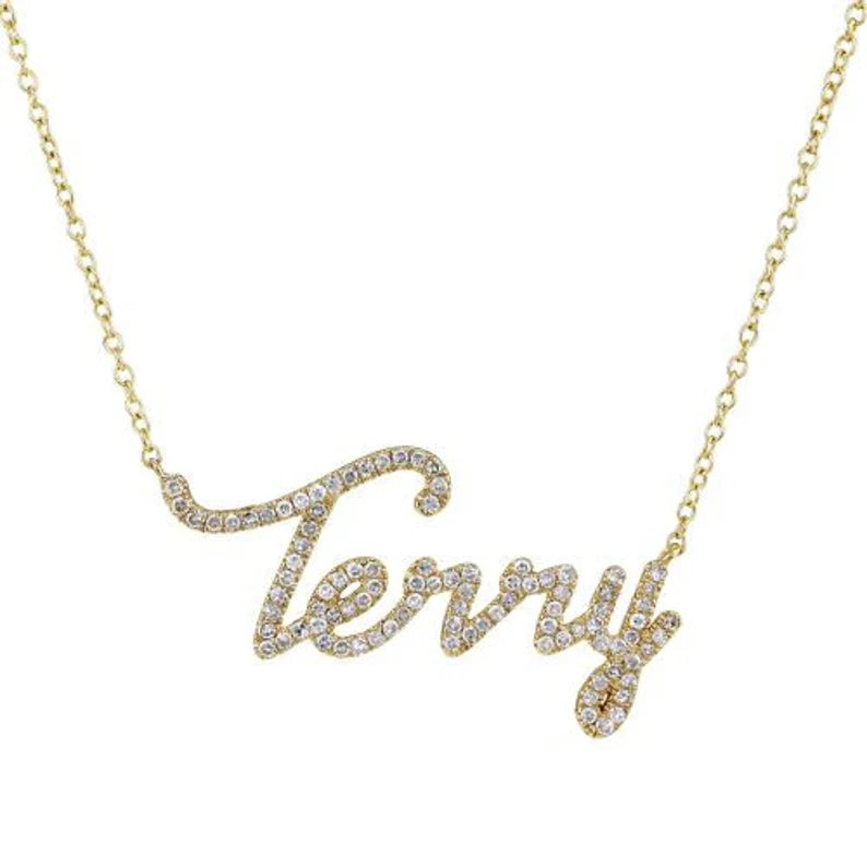 Diamond stud name tag pattern