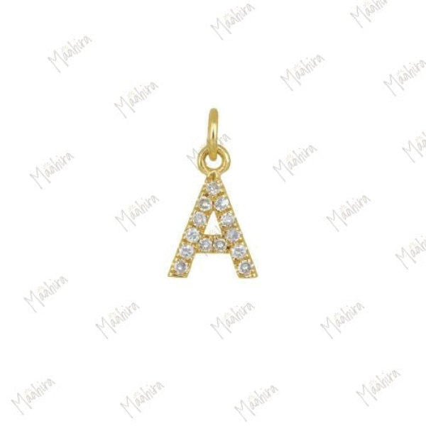 Diamond Letter A Charm