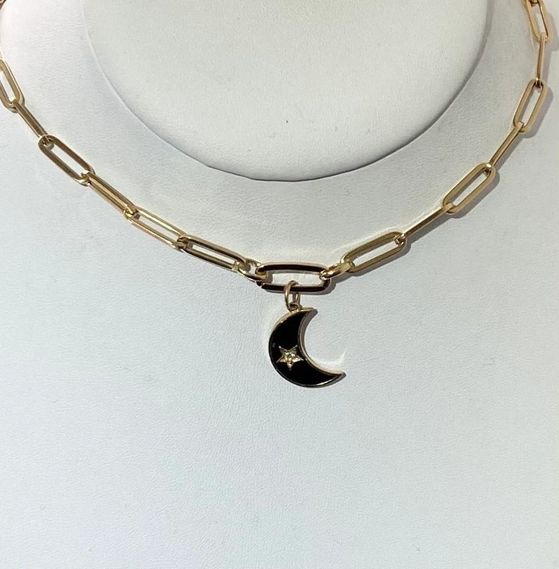 Gold oval clasp hanging charm 