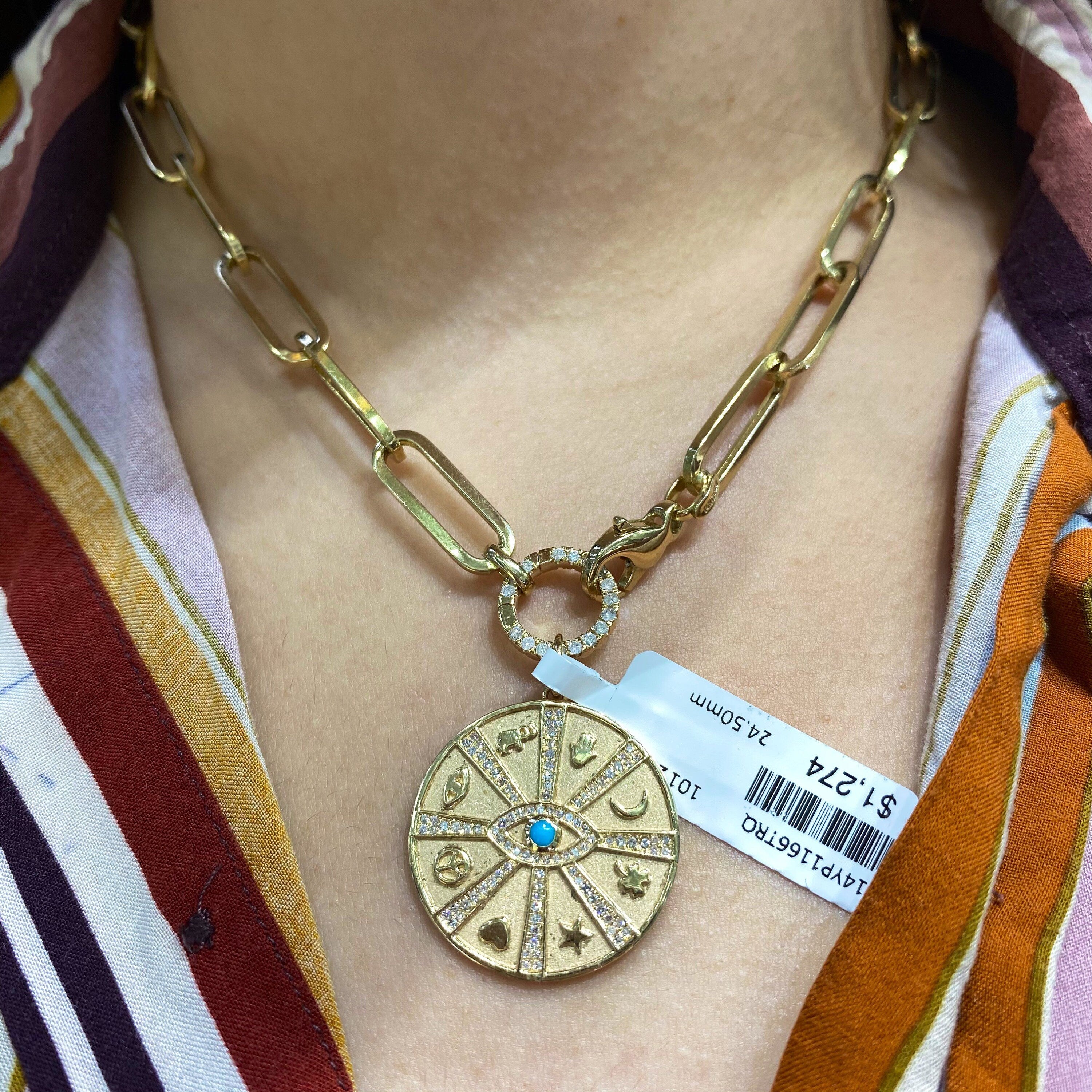 Turquoise eye pendant